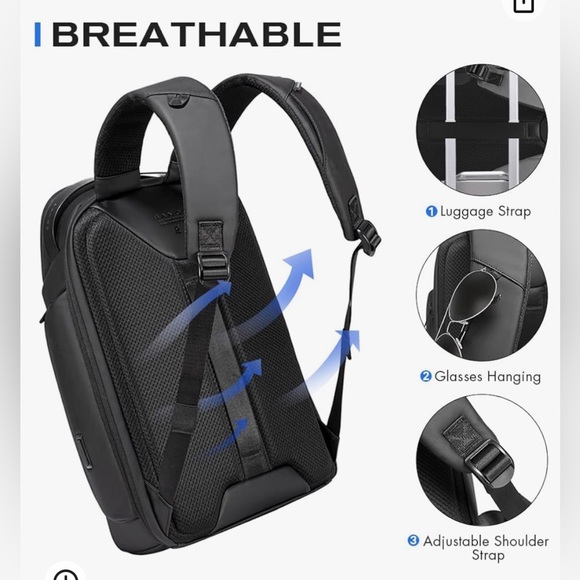 BANGE Smart Backpack,Business Laptop Backpacks for 15.6 INCH Travel Waterproof - Picture 8 of 8